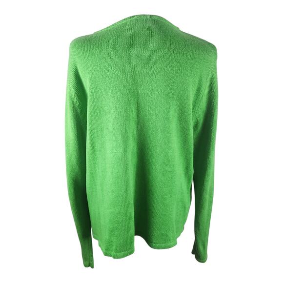 Classic Elements Christmas Cardigan Sweater Green Santa Frosty Reindeer Medium - Picture 4 of 6